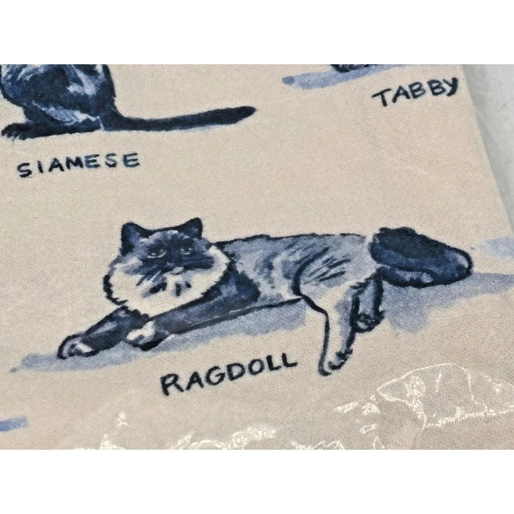 Anthropologie Molly Hatch Dish Towel Cats 100% Cotton 21
